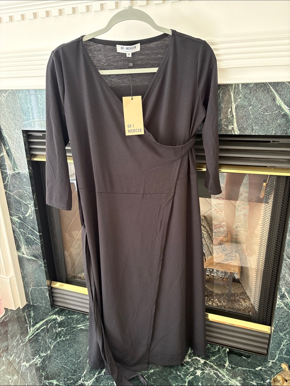 Black Wrap Midi Dress